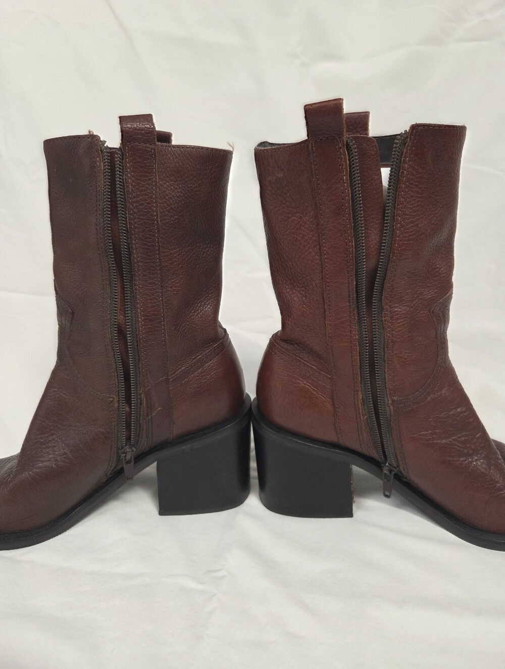 Vintage Nicole Force Brown Leather Western Boots 7 - Picture 10 of 16